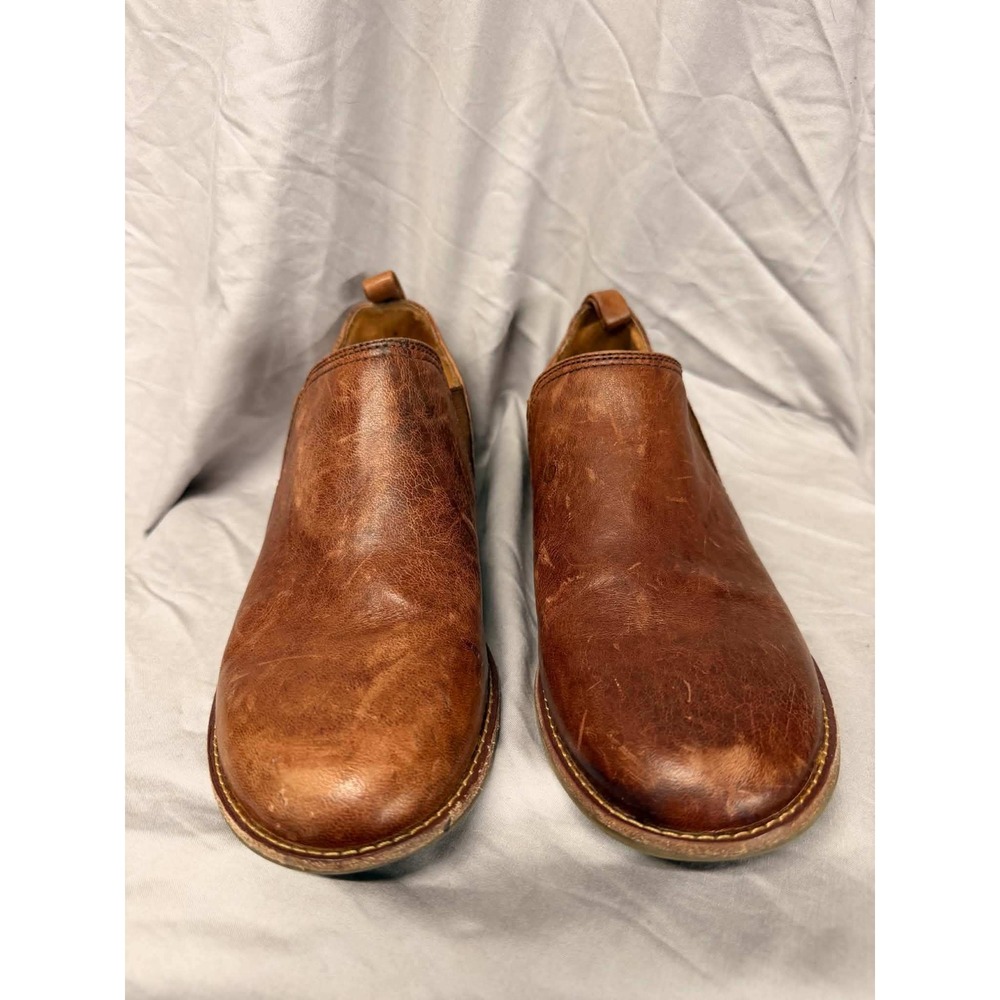 Sofft Womens 9M Brown Leather Loafers Slip On Low Heel Distressed Comfort Shoes